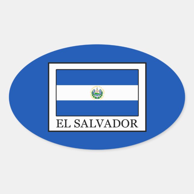 El Salvador Oval Sticker (Front)