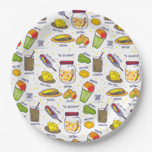 El Salvador, plates paper Salvadoran antojitos