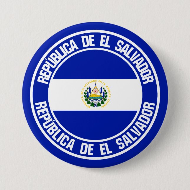 El Salvador Round Emblem 7.5 Cm Round Badge (Front)