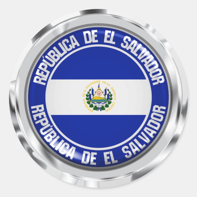 El Salvador Round Emblem Classic Round Sticker (Front)