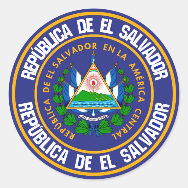 El Salvador Round Emblem Classic Round Sticker (Front)