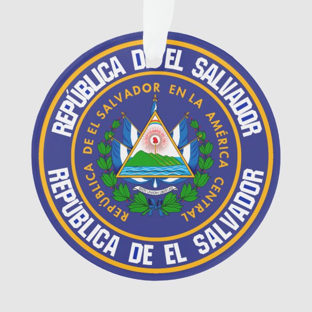 El Salvador Round Emblem Ornament (Front)