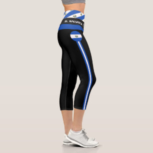 El Salvador & Salvador Flag fashion, Fitness sport Capri Leggings