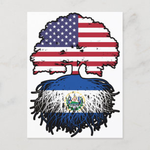 El Salvador Salvadoran American USA Tree Roots Postcard