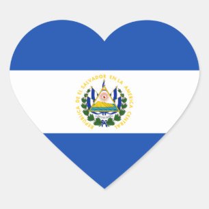 El Salvador – Salvadoran Flag Heart Sticker
