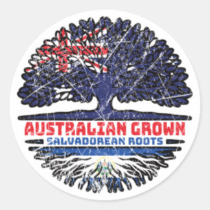 El Salvador Salvadorean Australian Australia Flag Classic Round Sticker