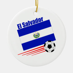 El Salvador Soccer Team Ceramic Tree Decoration