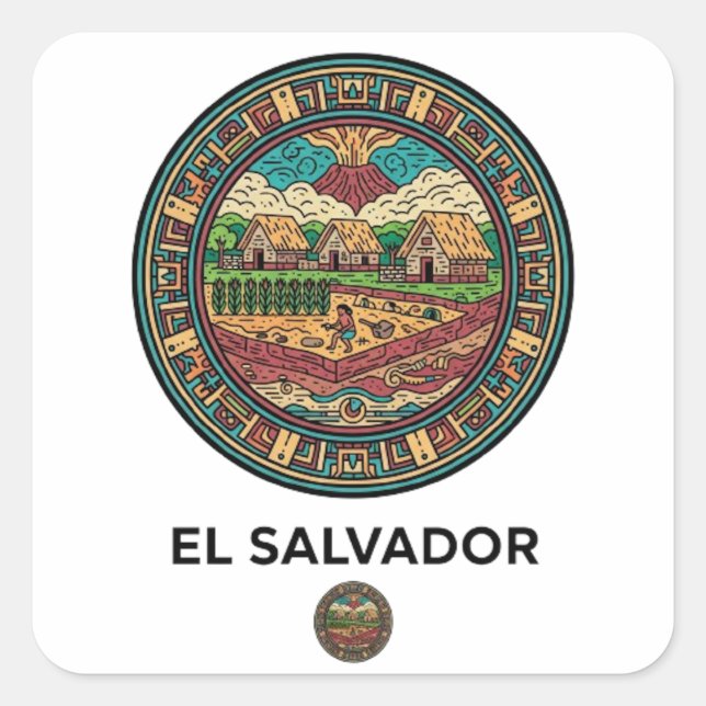 EL SALVADOR SQUARE STICKER (Front)