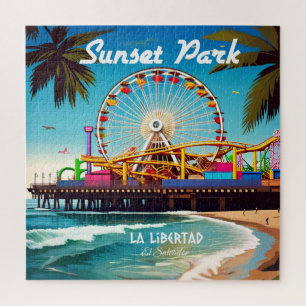 El Salvador Sunset Park Travel Vintage Retro Jigsaw Puzzle