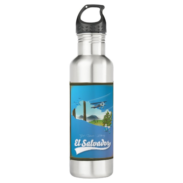 El Salvador Travel map 710 Ml Water Bottle (Front)