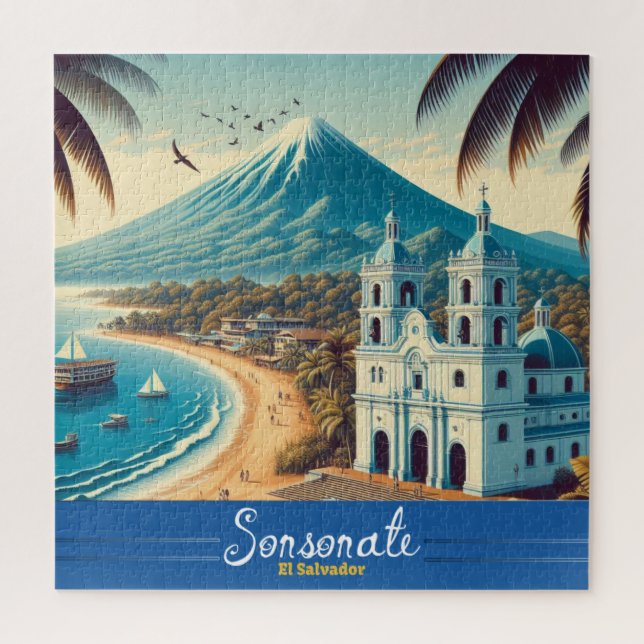 El Salvador Travel Vintage Retro  Jigsaw Puzzle (Vertical)