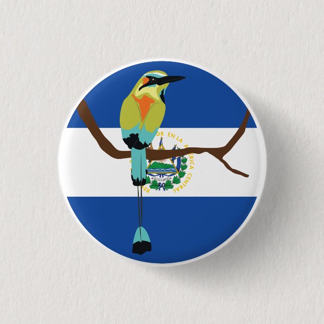 El Salvador Turquoise-browed motmot Torogoz 3 Cm Round Badge (Front)