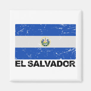 El Salvador Vintage Flag Magnet