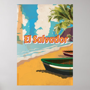 El Salvador Vintage vacation Poster