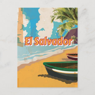 El Salvador Vintage vacation Poster Postcard