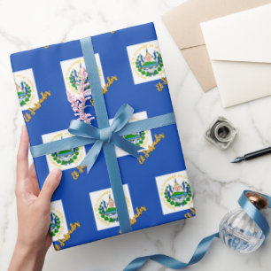 El Salvador Wrapping Paper, Salvador Flag patriots Paper