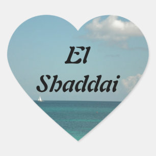 El Shaddai - All Sufficient One Heart Sticker