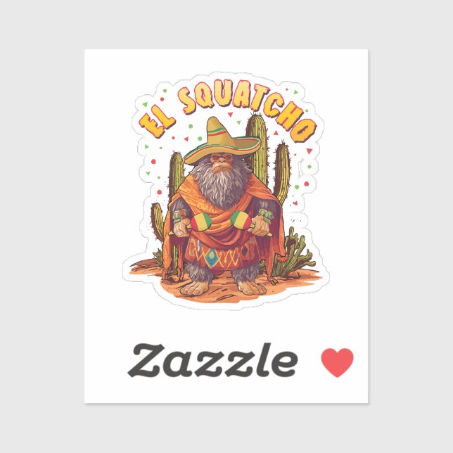 El Squatcho Bigfoot with Maraca, Sombrero and Ponc (Sheet)