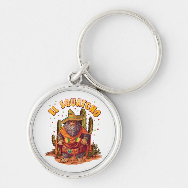El Squatcho Bigfoot with Maraca, Sombrero and Ponc Key Ring (Front)