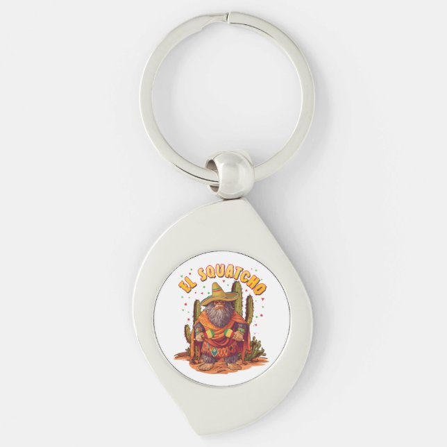 El Squatcho Bigfoot with Maraca, Sombrero and Ponc Key Ring (Front)