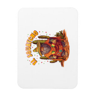 El Squatcho Bigfoot with Maraca, Sombrero and Ponc Magnet