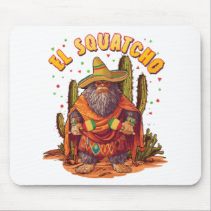 El Squatcho Bigfoot with Maraca, Sombrero and Ponc Mouse Mat