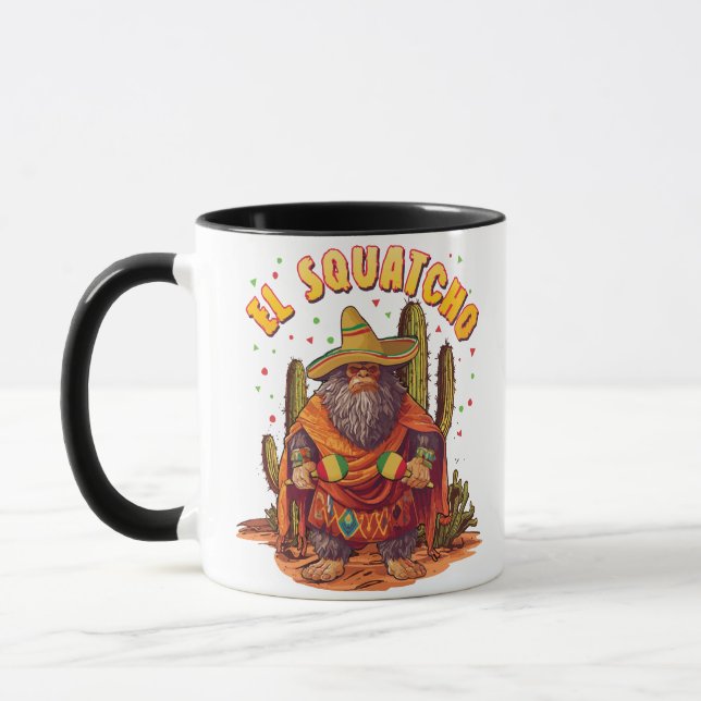 El Squatcho Bigfoot with Maraca, Sombrero and Ponc Mug (Left)