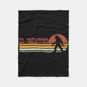 El Squatcho - Funny Retro Stripes Bigfoot Cinco De Fleece Blanket