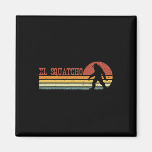 El Squatcho - Funny Retro Stripes Bigfoot Cinco De Magnet