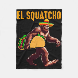 El Squatcho Mexican Bigfoot Tacos Cinco De Mayo Sa Fleece Blanket