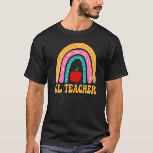 El Teacher Rainbow Pencil Women Back To School App T-Shirt