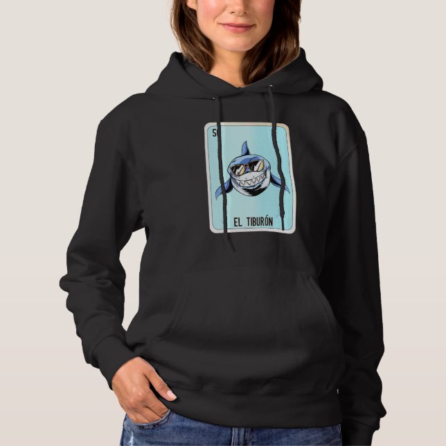 El Tiburon Mexican Lottery Bingo Cards Hoodie (Front)