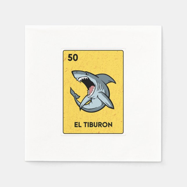 El Tiburon Mexican Lottery Bingo Gamer Casino Napkin (Front)