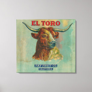 El Toro Orange Label Canvas Print
