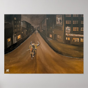 El Toro Torturado Painting by Alfred Fox Poster