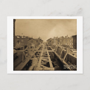 El Track & Station Construction Second Ave & 86th Postcard