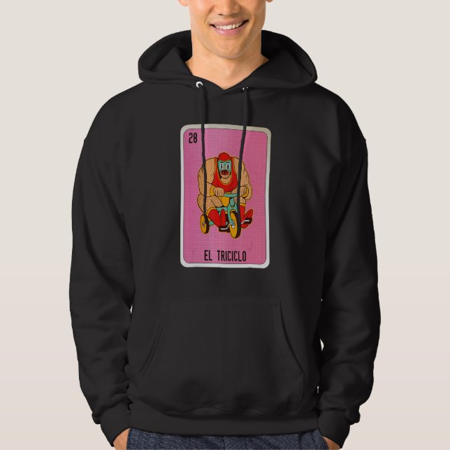 El Tricicolo Mexican Slang Lottery Bingo Cards Hoodie (Front)