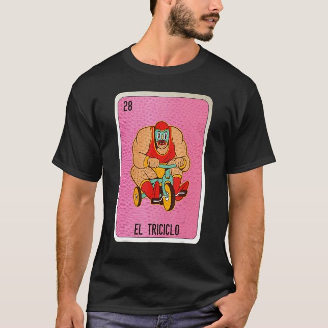 El Tricicolo Mexican Slang Lottery Bingo Cards T-Shirt (Front)