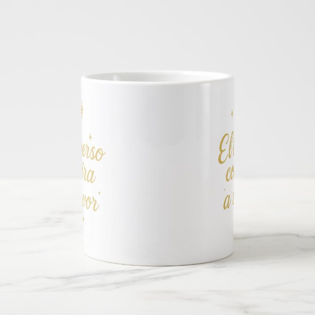 El Universo Conspira a Tu Favor ✨ | Elegant Gold  Large Coffee Mug (Front)