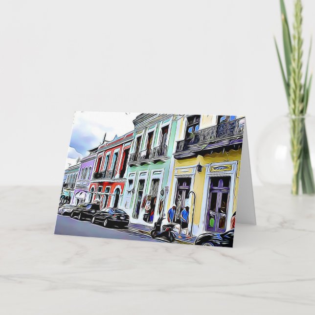 El Viejo San Juan, Puerto Rico Feliz Nadidad Holiday Card (Front)