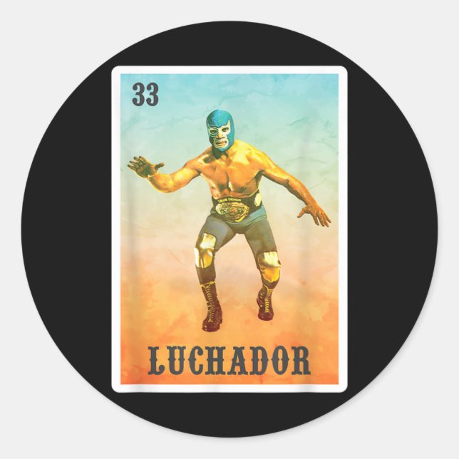 El Wrestler Lucha Libre - Mexico Luchador Classic Round Sticker (Front)