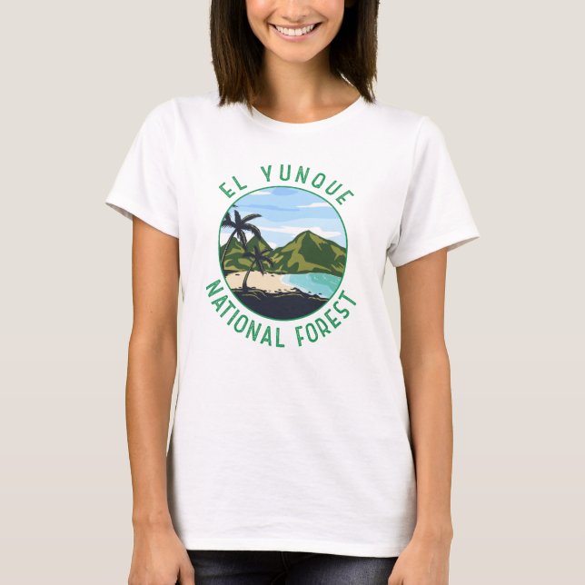 El Yunque National Forest Puerto Rico Distressed T-Shirt (Front)