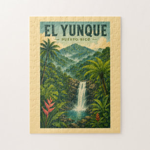 El Yunque National Forest Puerto Rico Illustration Jigsaw Puzzle