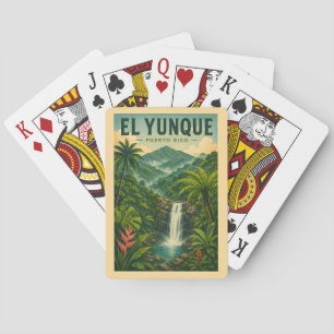 El Yunque National Forest Puerto Rico Illustration Playing Cards