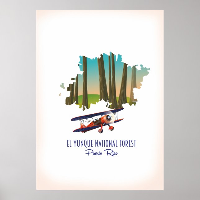 El yunque national forest puerto rico map poster (Front)