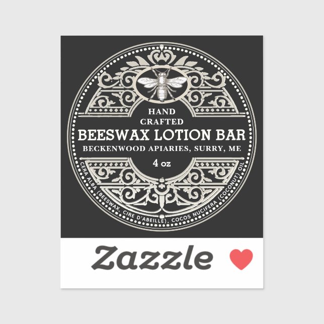 Elaborate Beeswax Lotion Bar or Soap Label         (Sheet)