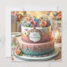 ELABORATE COLORFUL FLORAL ANNIVERSARY CAKE