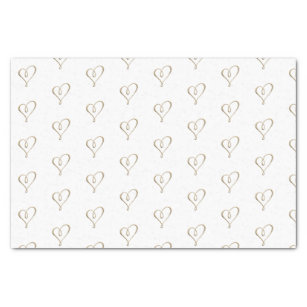 Heart Design Black And Gold Tissue Paper