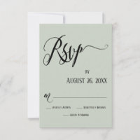 Elaborate Flourishes RSVP Pale Sage Green Card