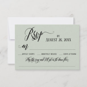Elaborate Flourishes Script Song Request RSVP Card